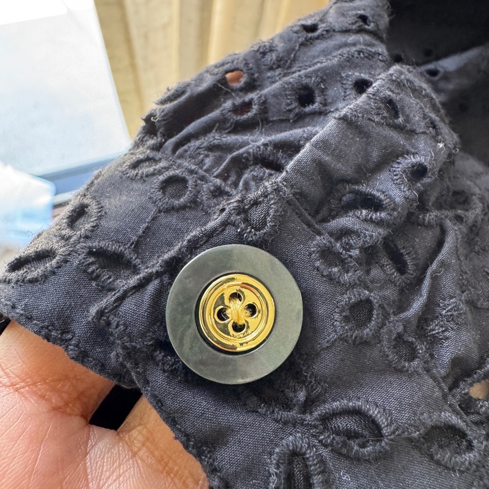 Veronica Beard Kapnos Eyelet Jacket - Black Size 2 - Picture 15 of 15